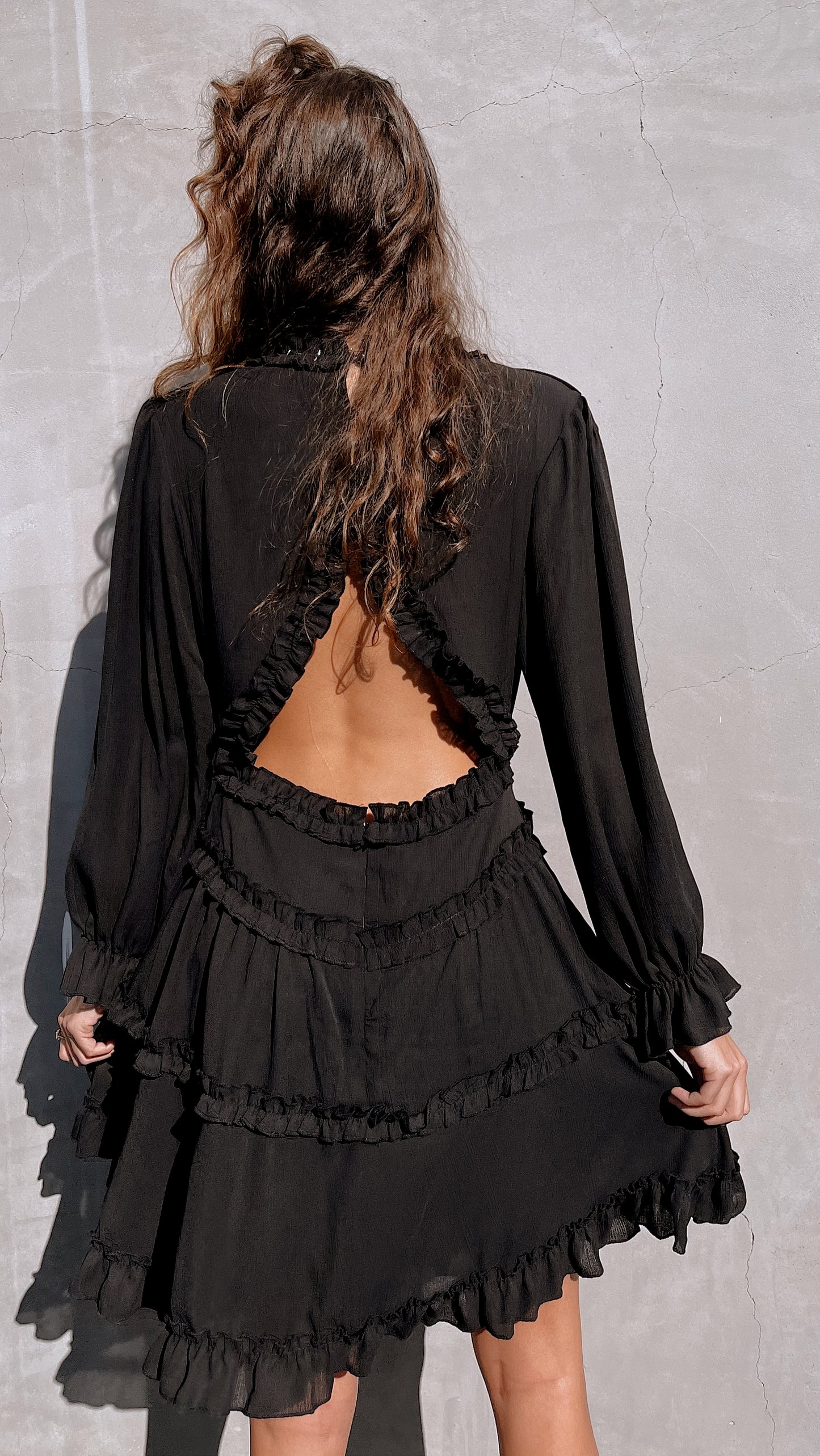 Black Open Back Dress